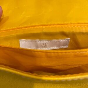 H&M Yellow Clutch Vibrant Synthetic Fabric